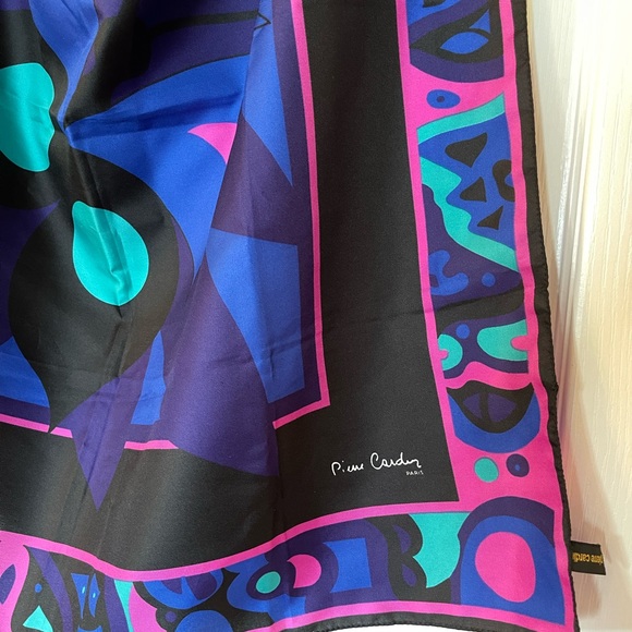 Pierre Cardin Paris Colorful Abstract Print Scarf - Picture 4 of 7